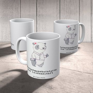 Mr. & Mrs. Panda Tasse Unternehmensberaterin Leidenschaft - Weiß - Geschenk, Teebecher, Büro, Keramik, Herzberührende Designs