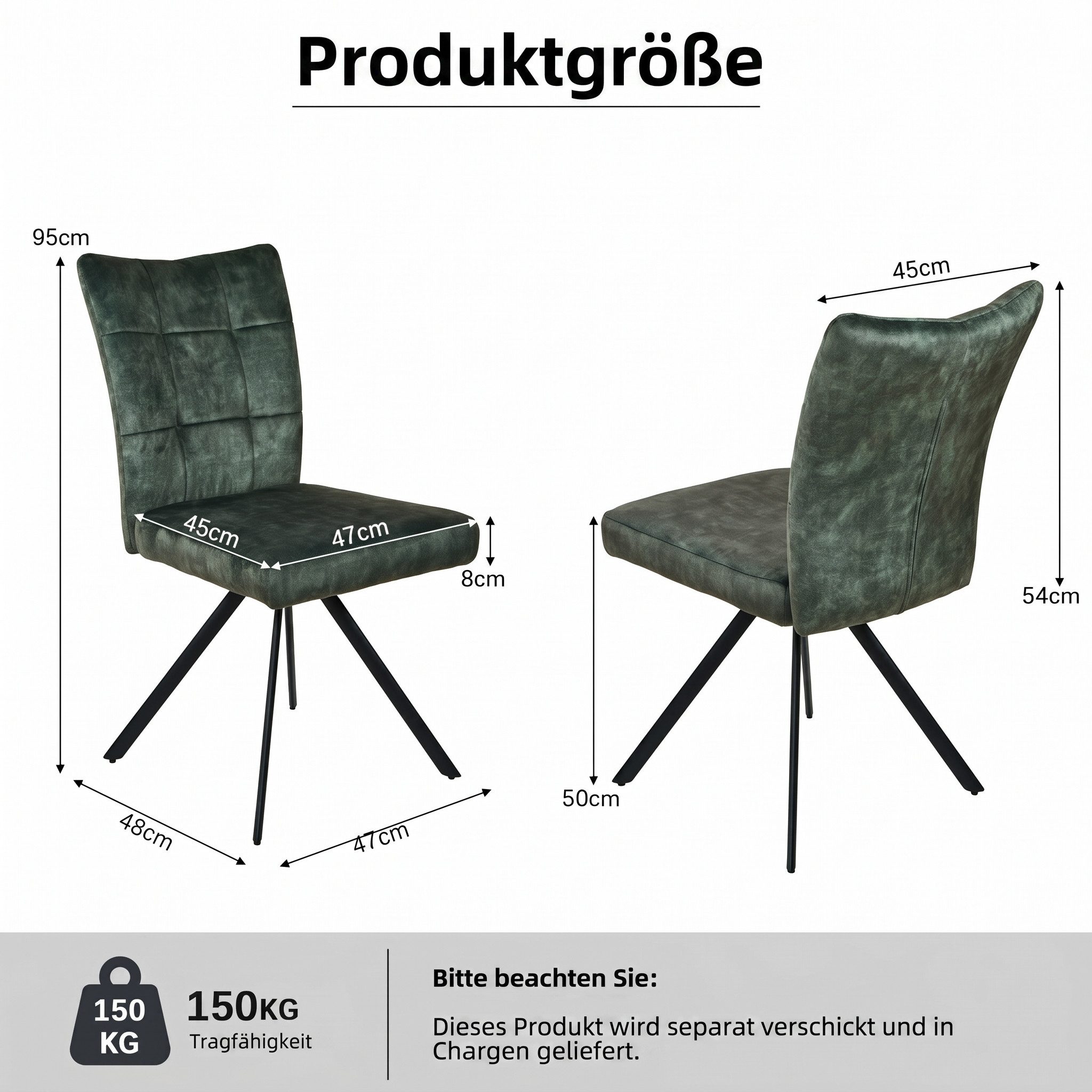 Jiexi Esszimmerstuhl Polsterstuhl Flanell Küchenstuhl gepolstert modern Metallbeine