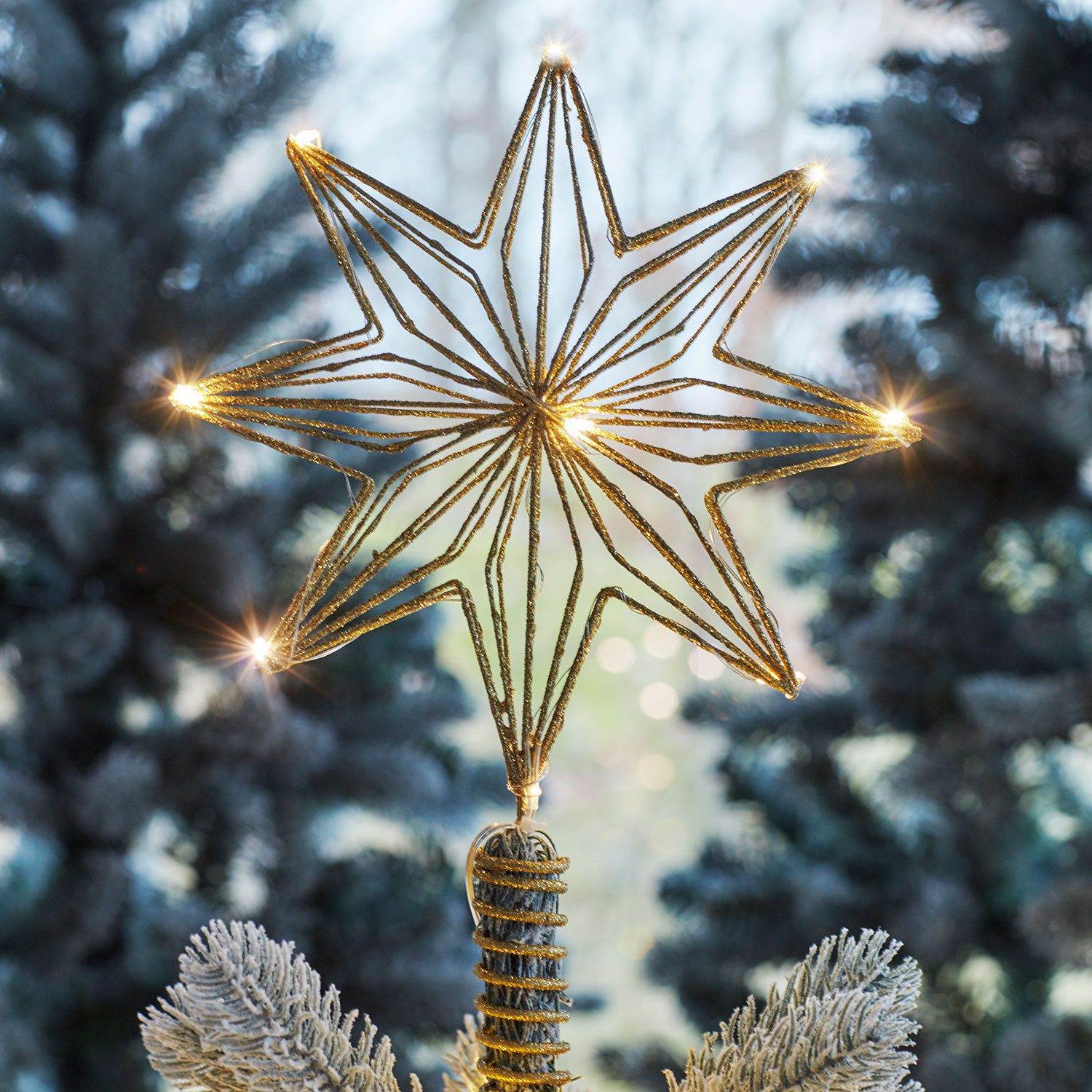 Sirius Home A/S Christbaumspitze Chloe 10 LED warmweiß batteriebetrieben Metall