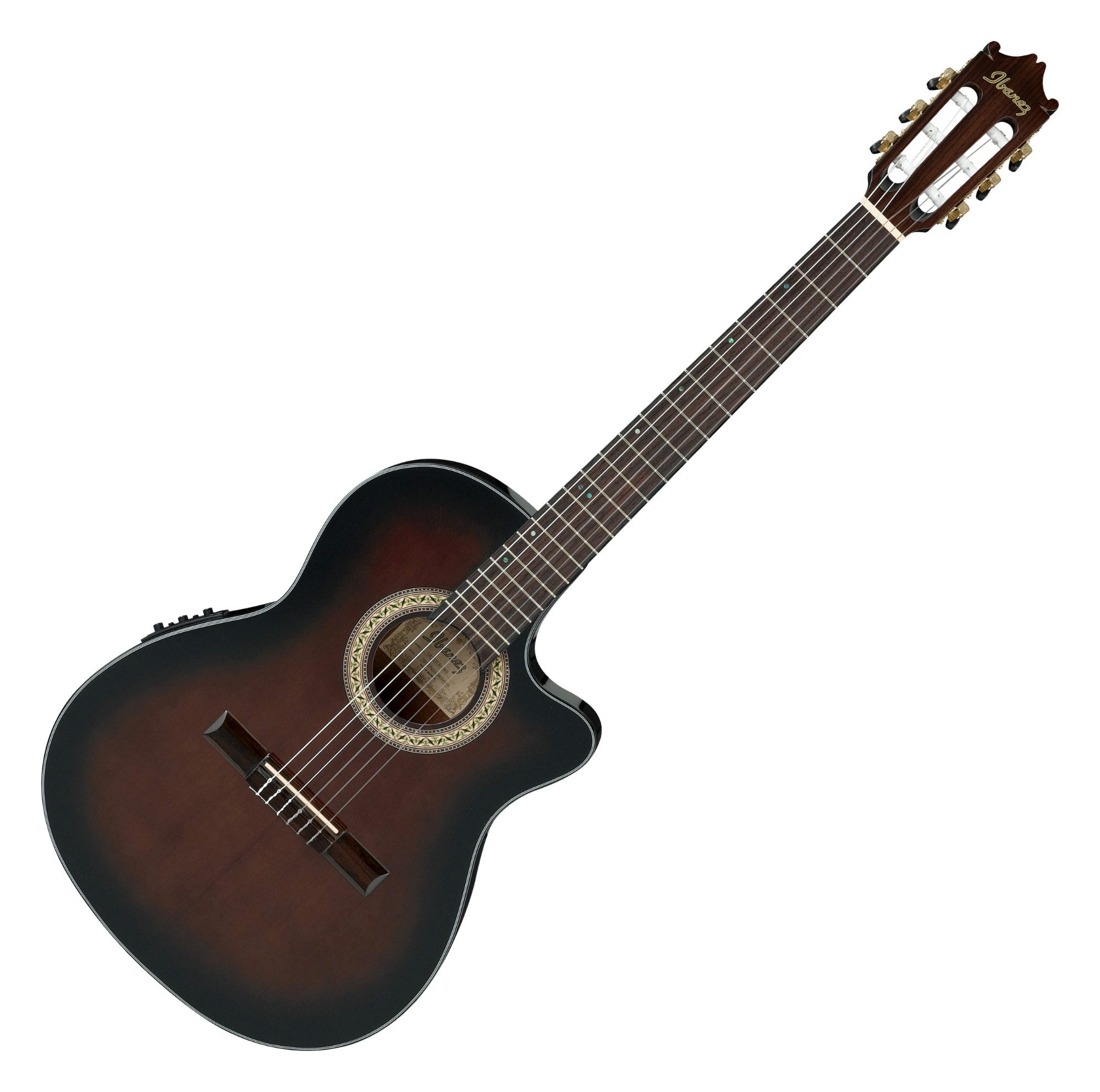 Ibanez Konzertgitarre GA35TCE-DVS Thinline-Konzertgitarre Dark Violin Sunburst, 4/4, Thinline-Konzertgitarre mit Tonabnehmer und Cutaway