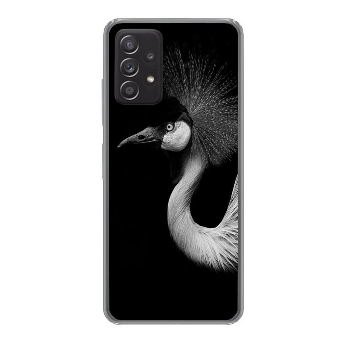 MuchoWow Handyhülle Kranich - Schwarz - Weiß - Vogel - Tiere Handyhülle Telefonhülle Samsung Galaxy A33