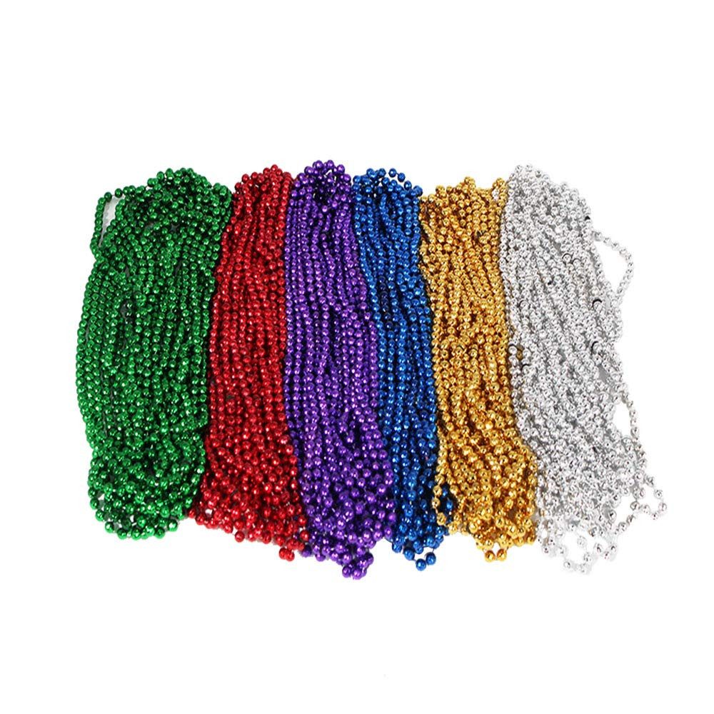 YI Perlenkette Karneval Disko Ball Perlen Halsketten,Festliche Perlenketten (72-tlg)