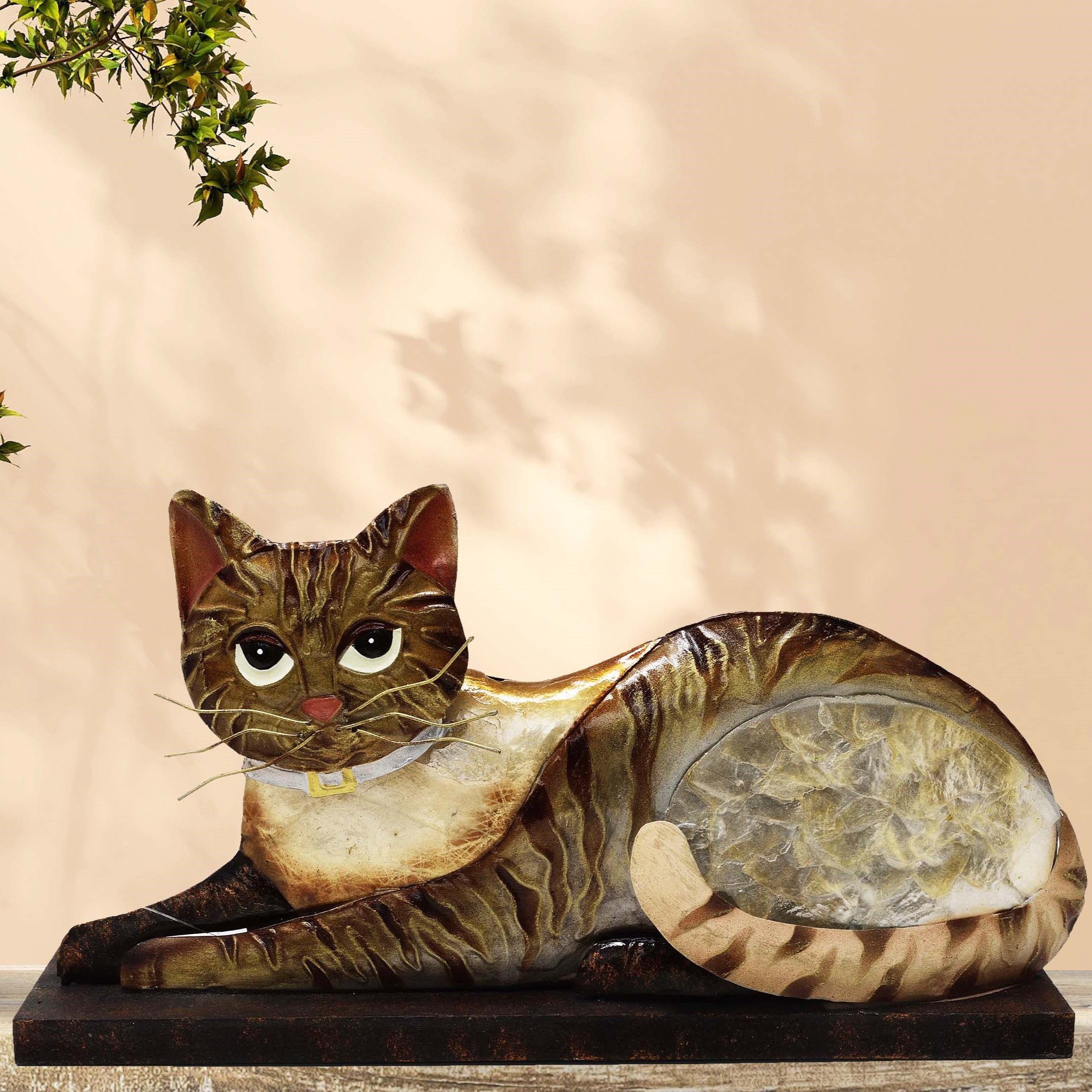 MystiCalls Dekofigur Dekofigur Katze liegend - Tier Metallfigur Geschenk De günstig online kaufen