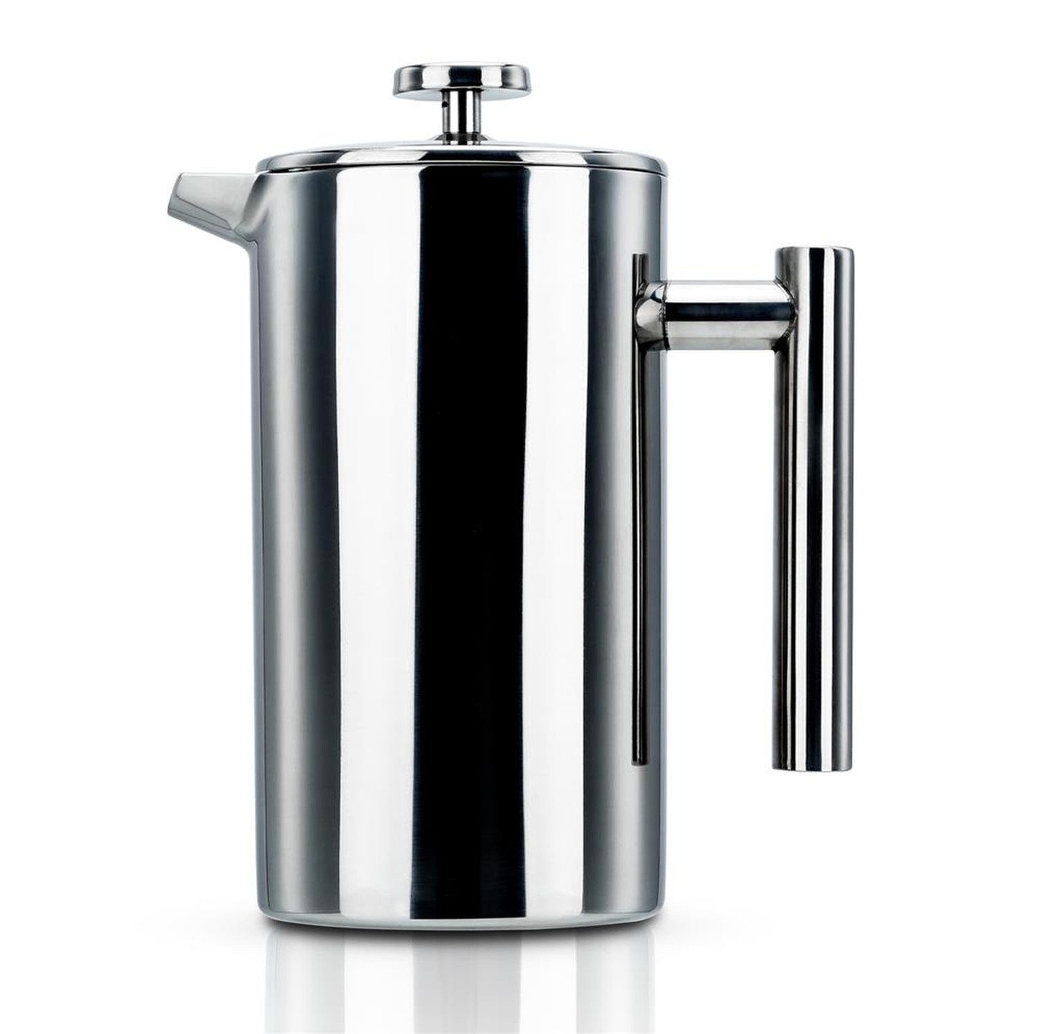 Intirilife Kaffeekanne, (1x Kaffeekanne), Kaffeekanne Edelstahl 1l Kaffeebereiter französisches Pressensystem