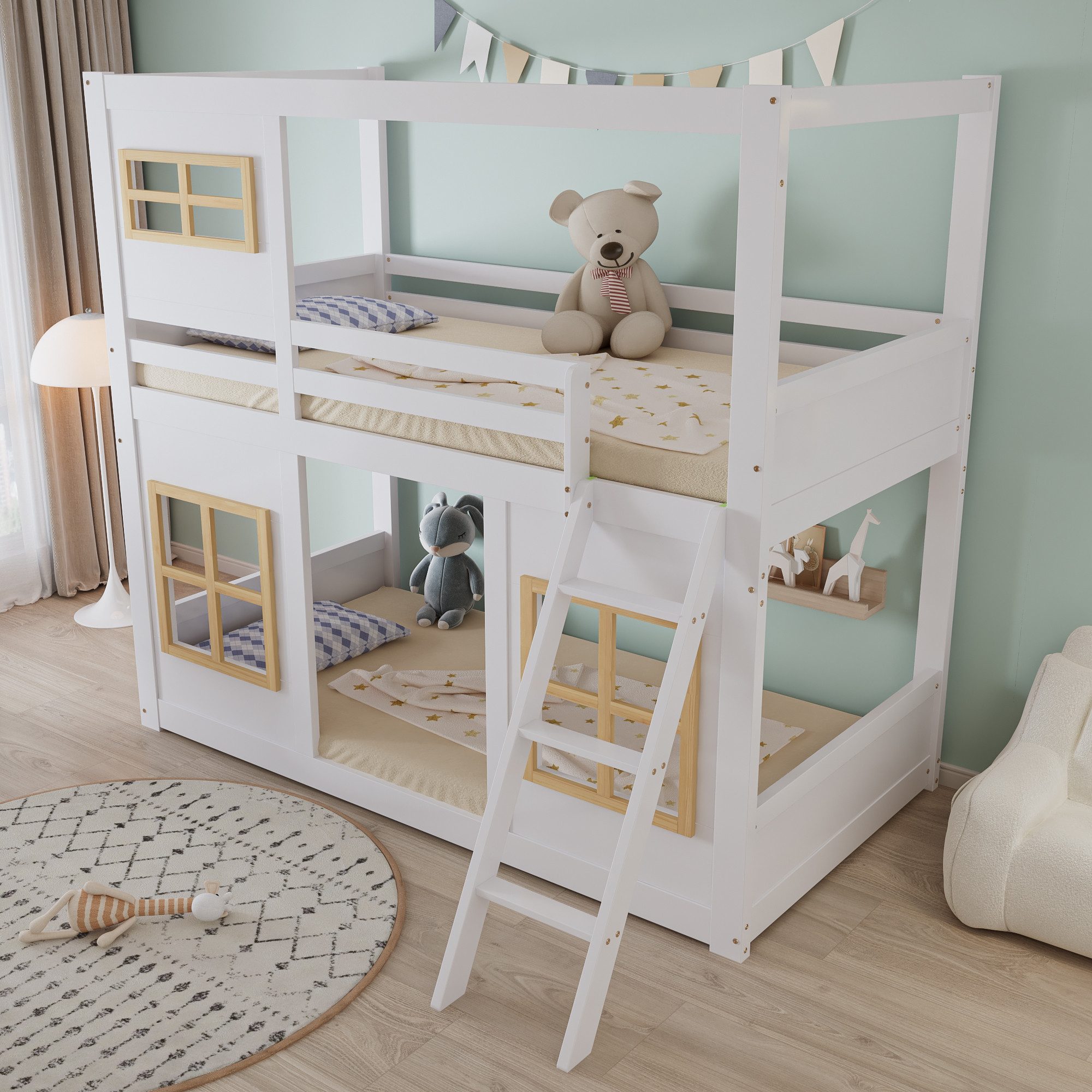 Flieks Etagenbett, Hausbett Kinderbett 90x200cm mit günstig online kaufen