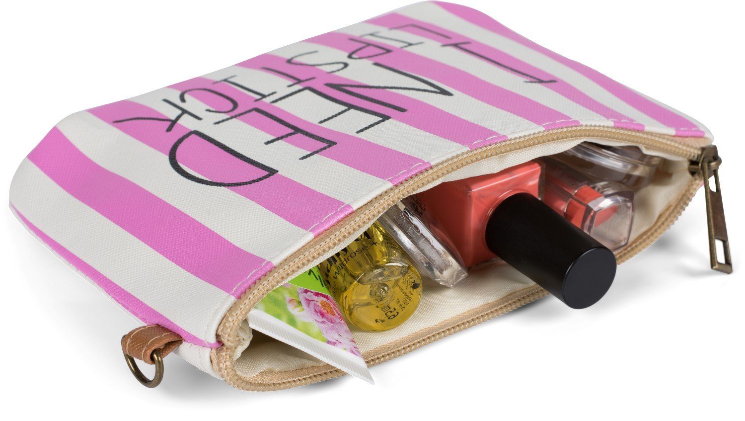 styleBREAKER NEED LIPSTICK Kosmetiktasche Gestreifte I Beautybag (1-tlg),