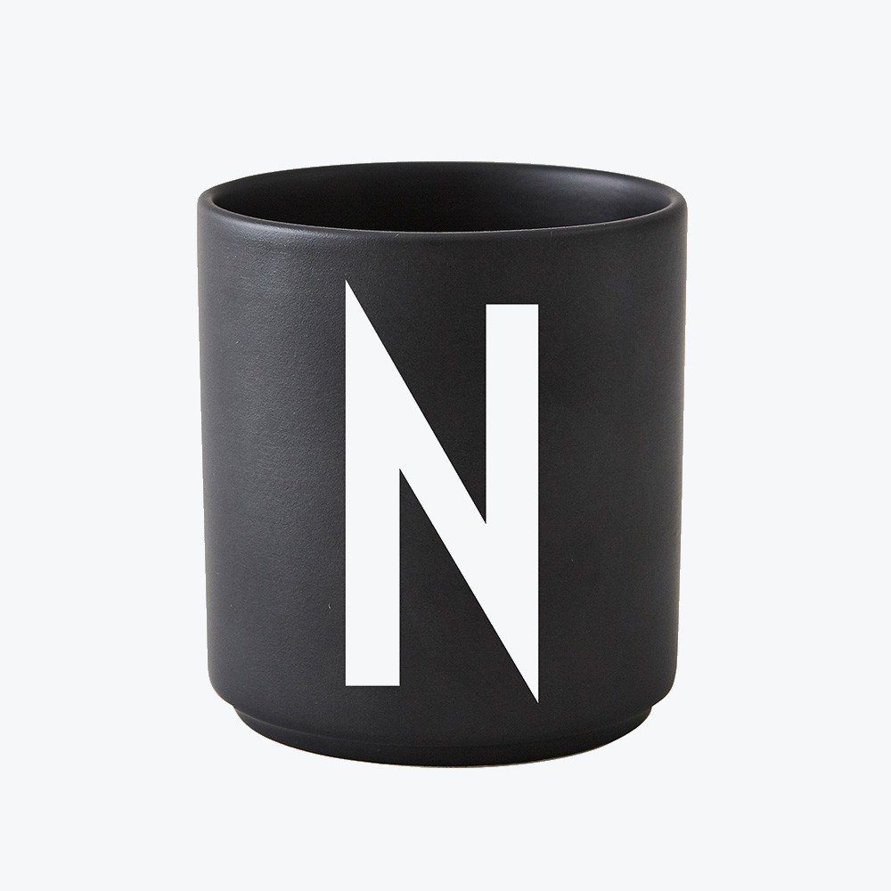 Design Letters Кружки Porzellanbecher Schwarz N, Porzellan