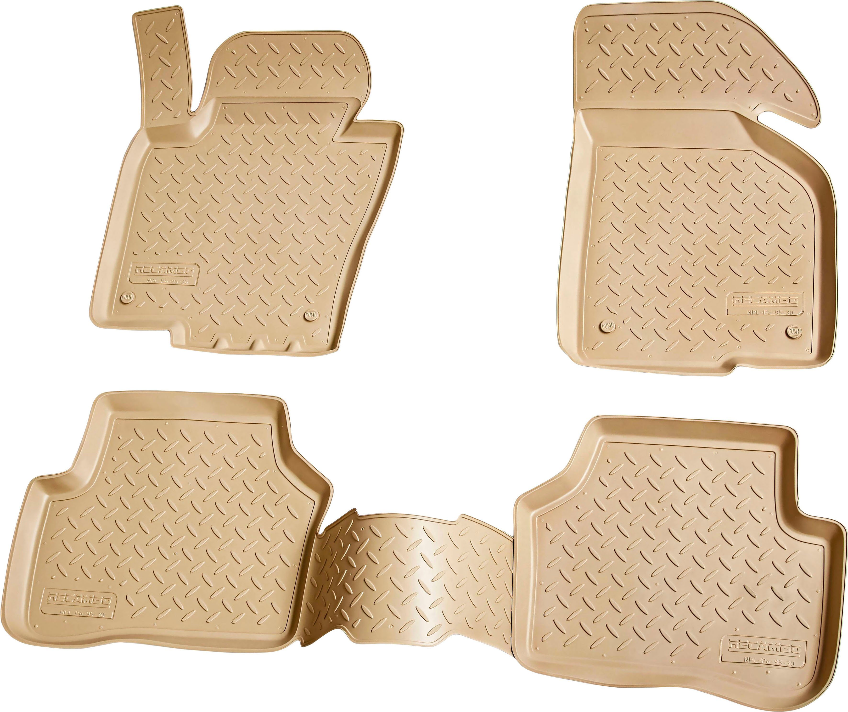 RECAMBO Passform-Fußmatten CustomComforts (4 2005 Gummiqualität Passat, 3C Lebensdauer perfekte St), Hohe - längere der für VW – Automatten B6 Passform, 2010, (TPE Material)