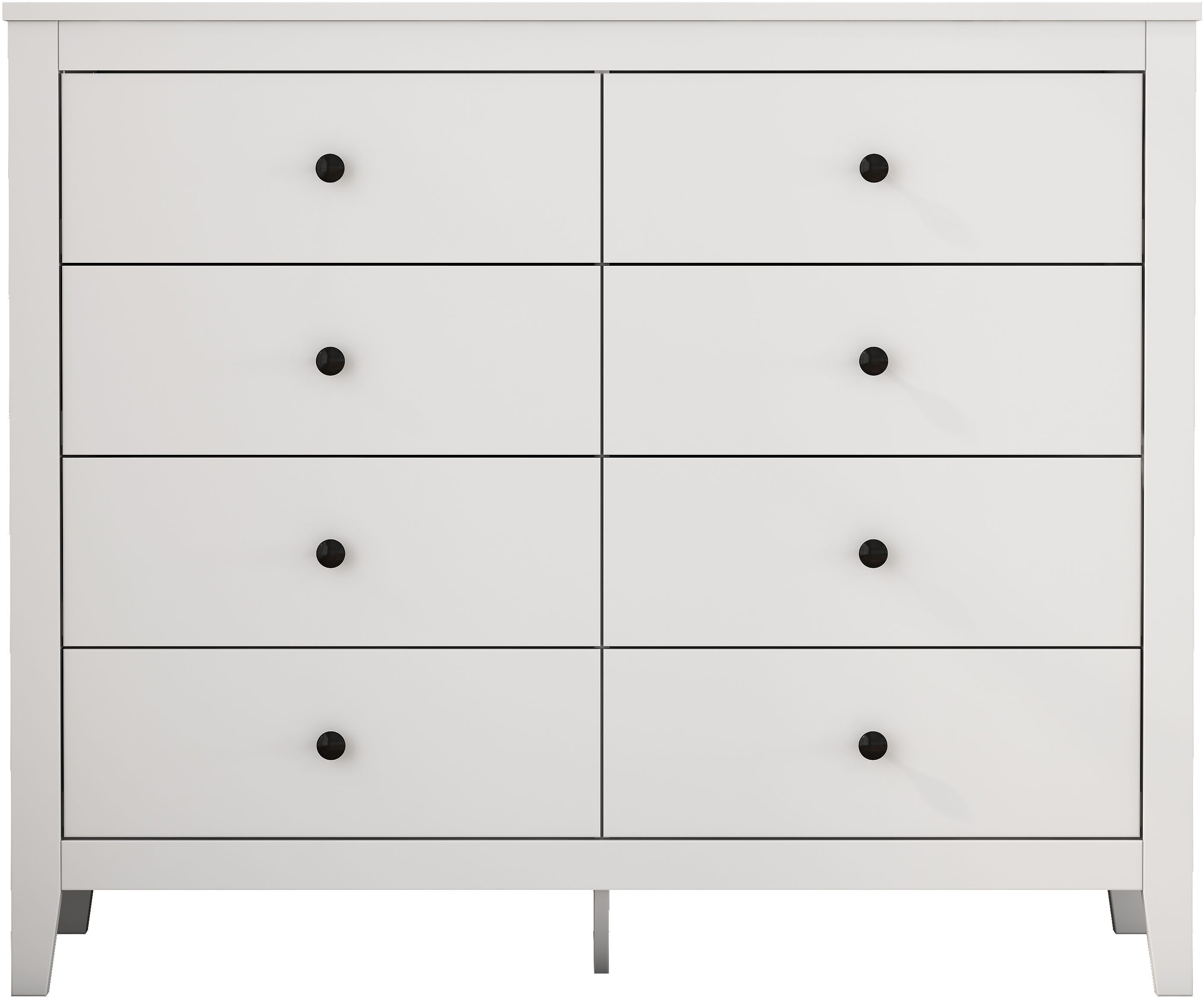 OTTO home Schubkastenkommode Borkum Sideboard Anrichte mit 6 Schubladen Landhaus weiß (schwarze Griffe aus Metall), Kommode Schrank Wäscheschrank mit 8 Schubladen