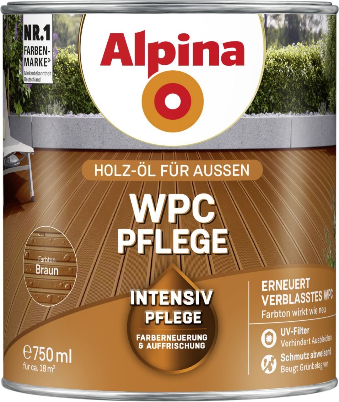 Alpina Hartholzöl braun WPC-Pflege L 0,75 Alpina
