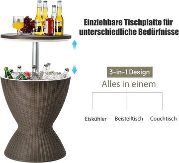 KOMFOTTEU Weinkühler 30L Eiskübel, mit Ablassschraube & Deckel, multifunktional, wetterfest, tragbar