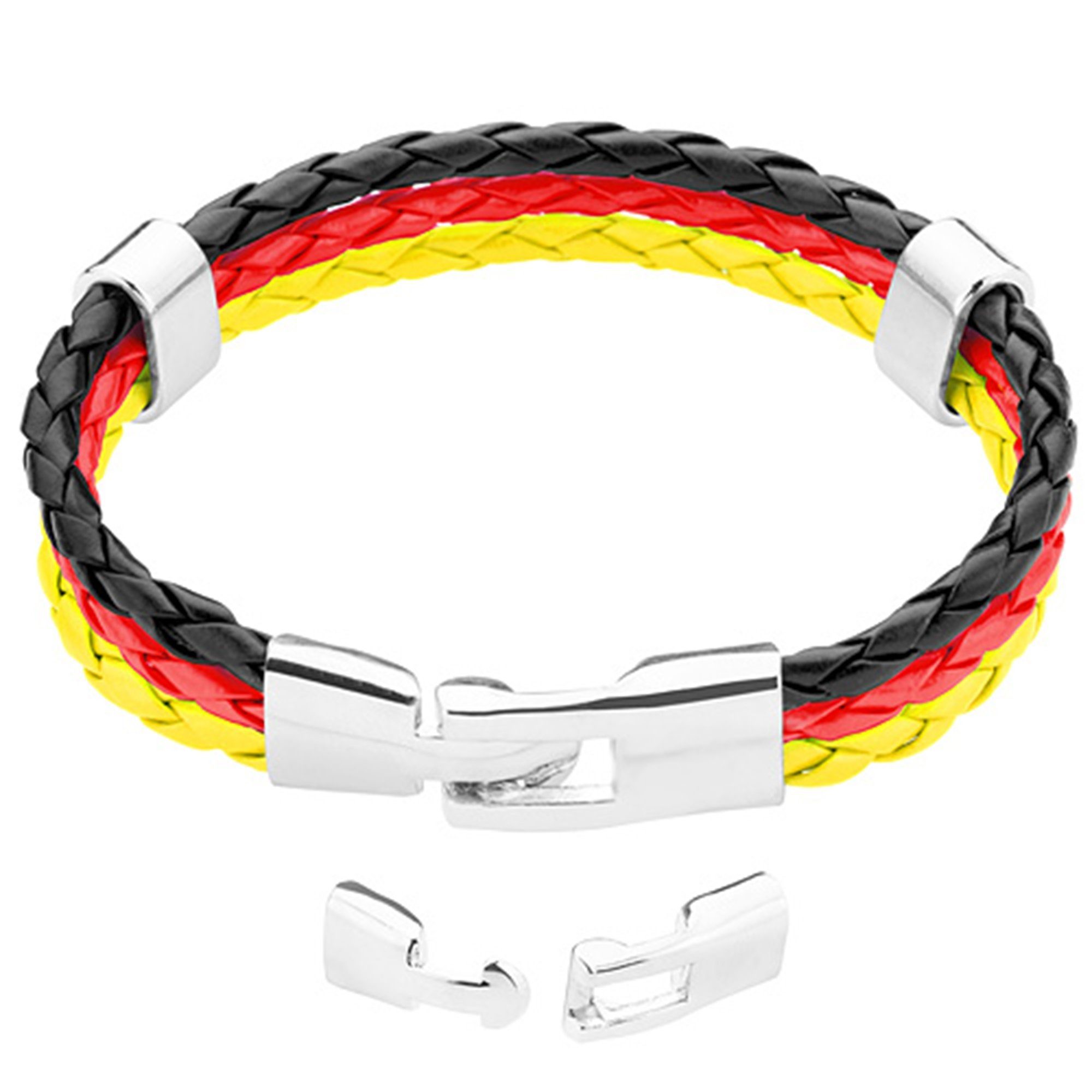 Taffstyle Armband Fanartikel Länderflagge geflochten Sport Accessoire 19–21 cm (Geflochtenes Fanarmband in Länderfarben für Sportevents & Alltag), EM WM Länderflagge Flagge Handball Eishockey Basketball Fussball