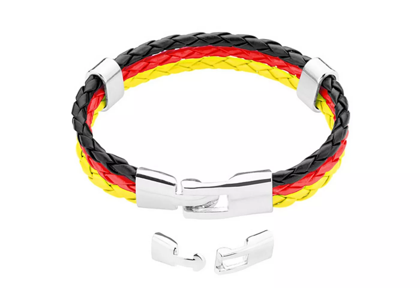 Taffstyle Armband Fanartikel Länderflagge geflochten Sport Accessoire 19–21 cm (Geflochtenes Fanarmband in Länderfarben für Sportevents & Alltag), EM WM Länderflagge Flagge Handball Eishockey Basketball Fussball