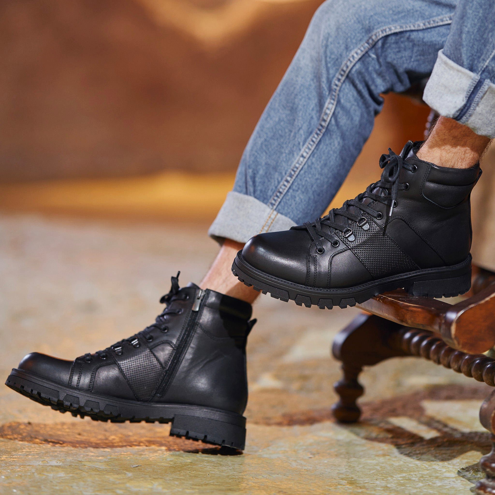 Celal Gültekin 550-769 Schnürstiefel Stilvolle High-Top-Leder-Boots mit War günstig online kaufen