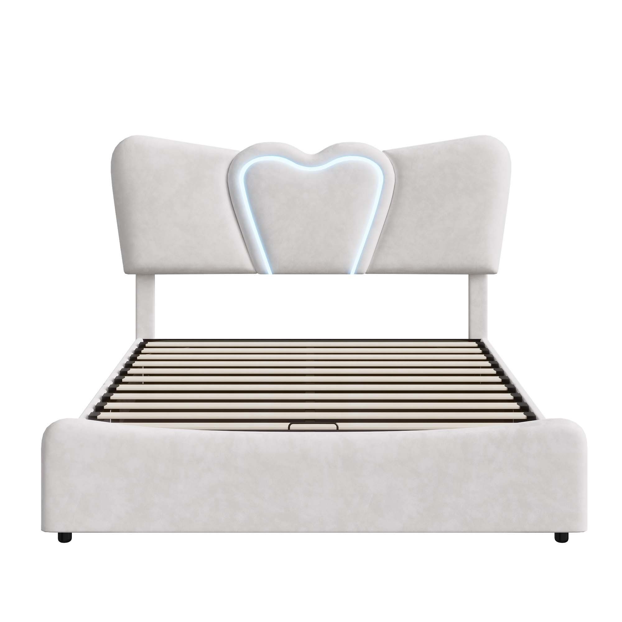 Furnishings Home Kinderbett Polsterbett Doppelbett LED Samtstoff (1-tlg., H günstig online kaufen