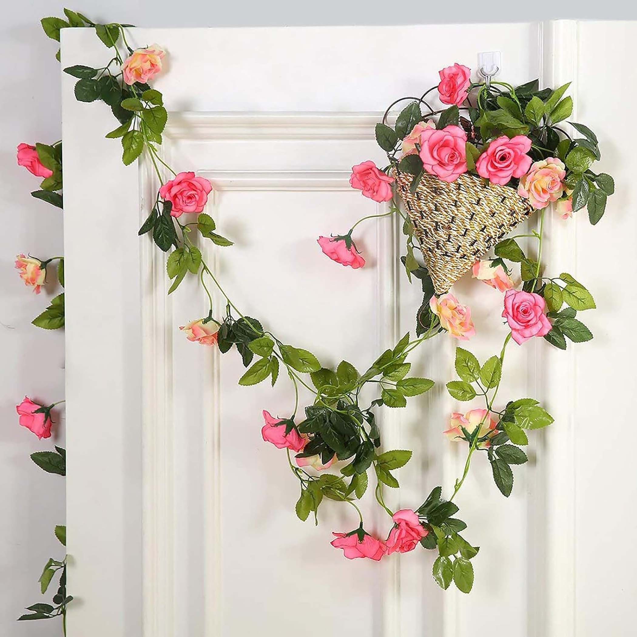 Kunstblumenstrauß osengirlanden künstliche Rosenranken,mit grünen Pflanzen, Zyronn – Bild 4 von 5