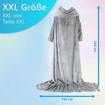 Wohndecke Ärmeldecke CozyWear XXL 150x240 cm - Luxus TV Decke mit Ärmeln, NYVI, Extragroße Extraflauschige tragbare Kuscheldecke Sofadecke zum Tragen