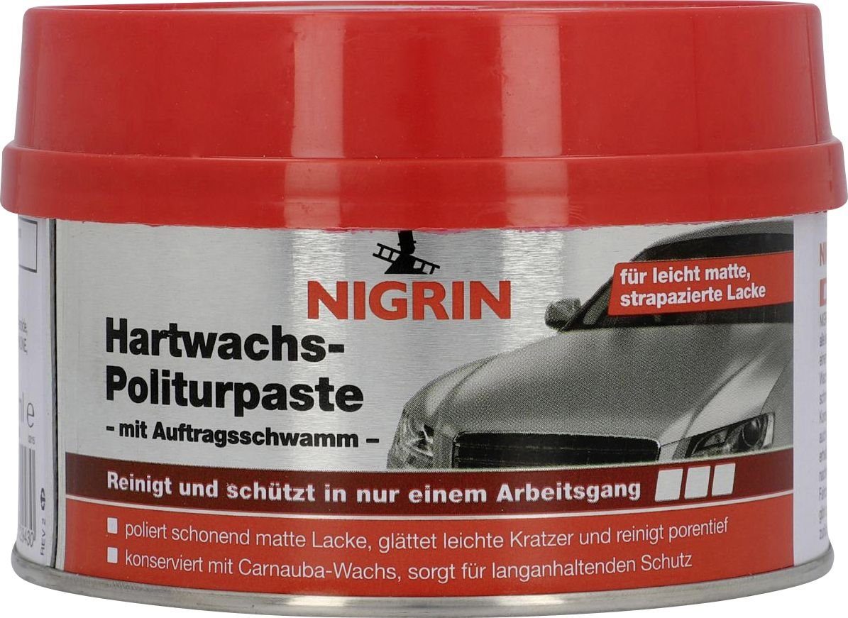 NIGRIN Nigrin Hartwachs-Politurpaste mit Auftrageschwamm Autopolitur