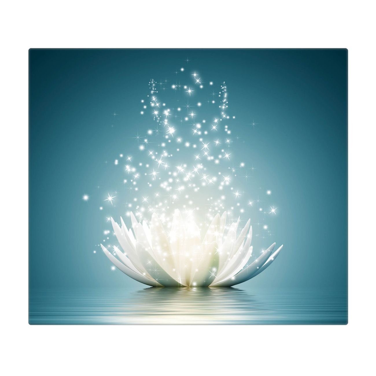 Gummifüßchen) Lotusblüte, (gehärtet, tlg., banjado selbstklebende Glas 1 Magische inkl. Herd-Abdeckplatte