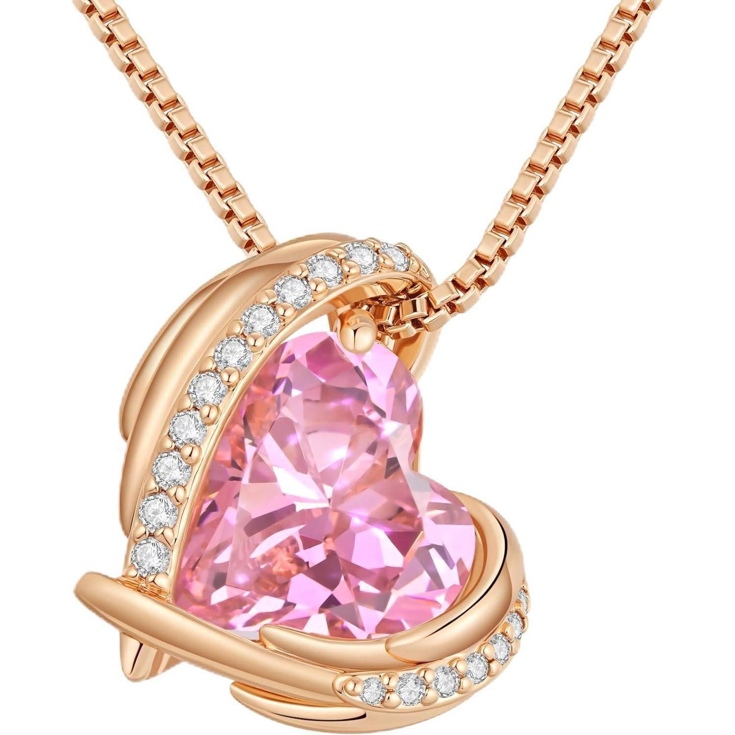 Herzkette Halskette Damen Rosegold Herz Schmuck Geschenk Rosegold-10-Okt