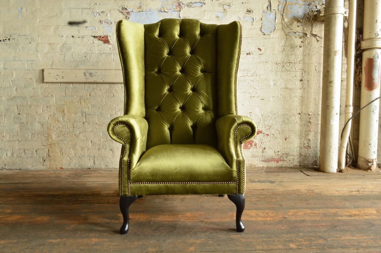Xlmoebel Ohrensessel Eleganter Lounge-Sessel aus Samt in modernem Design (1-St., Sessel), Hergestellt in Europa