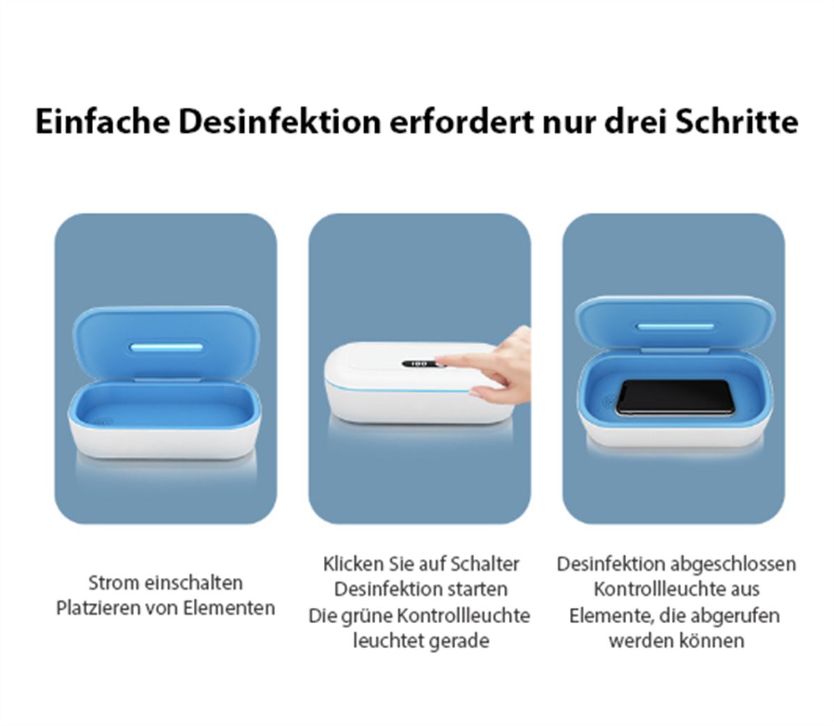 selected UV-Desinfektionsbox Schmuck carefully LED-Digitalanzeige Handy Zahnbürste Ultraschallreiniger