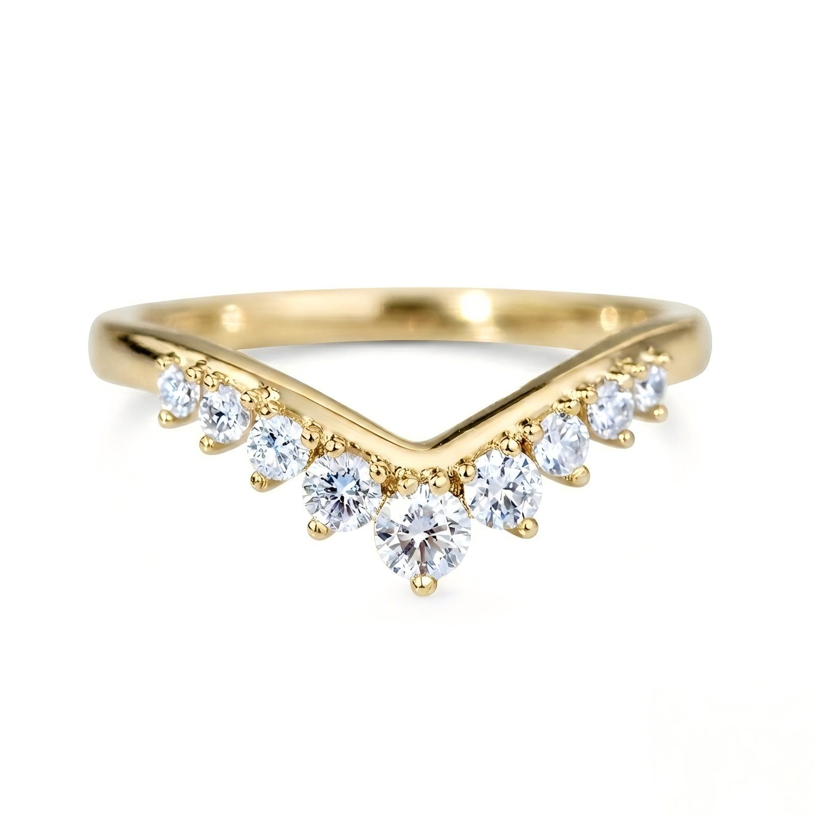 Jumpeak Diamantring Diamantring für Damen,Ring aus 585er Gold,Ring aus echtem Gold,Ehering, Damenring 585 aus Weißgold, Ring für den Ringfinger, Hochzeitsgeschenk