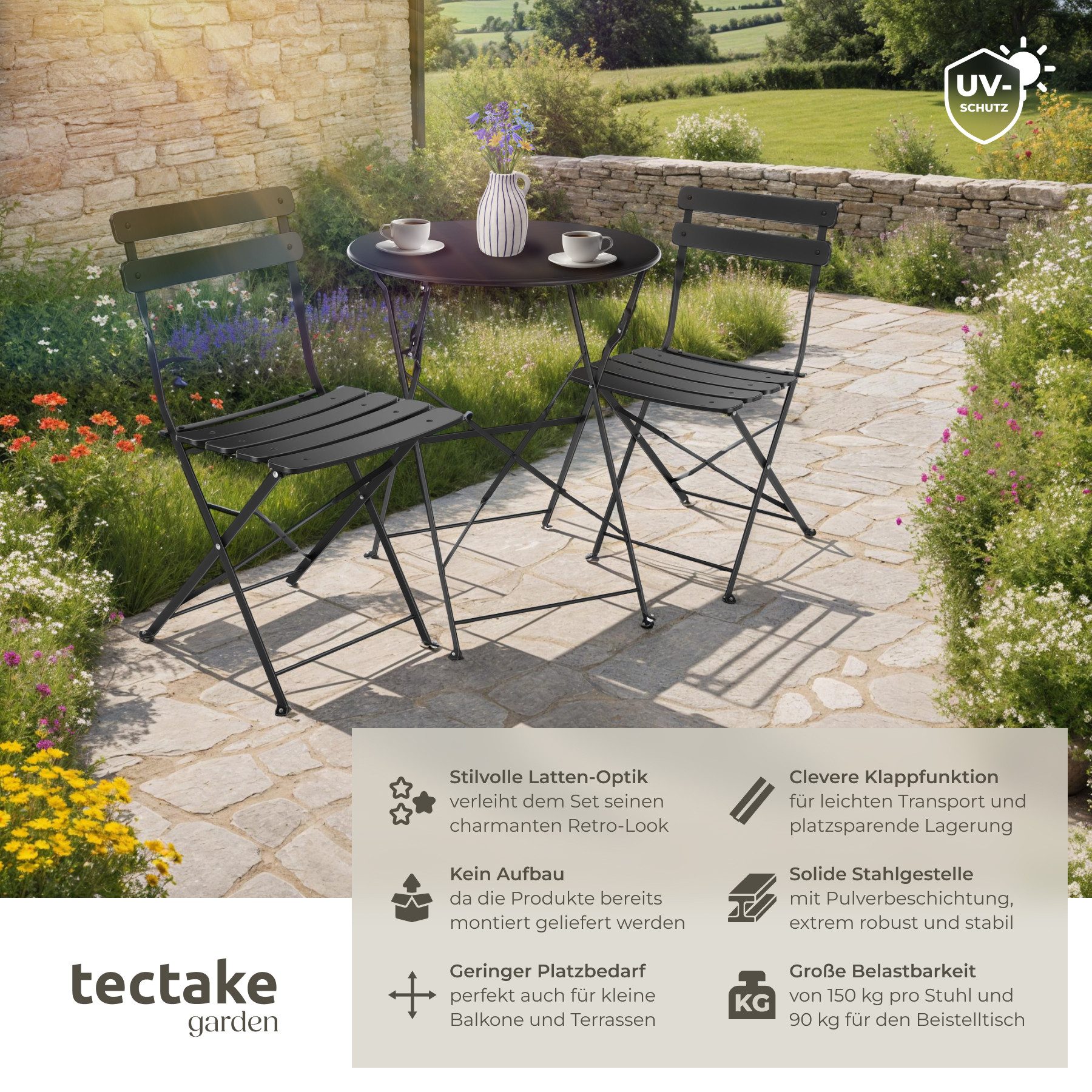 tectake Essgruppe Bistrotisch Set, (Set., 3-tlg), günstig online kaufen