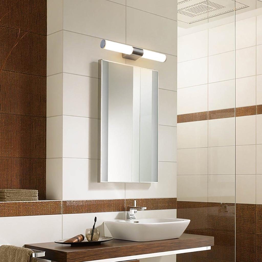 iscooter Spiegelleuchte LED Badezimmer Spiegel Badezimmer 55CM Wandleuchte, integriert, Kalteweiß, LED Spiegel Lampe, Scheinwerfer IP44 fest Frontleuchte Warmweiß, Beleuchtung Wasserdicht