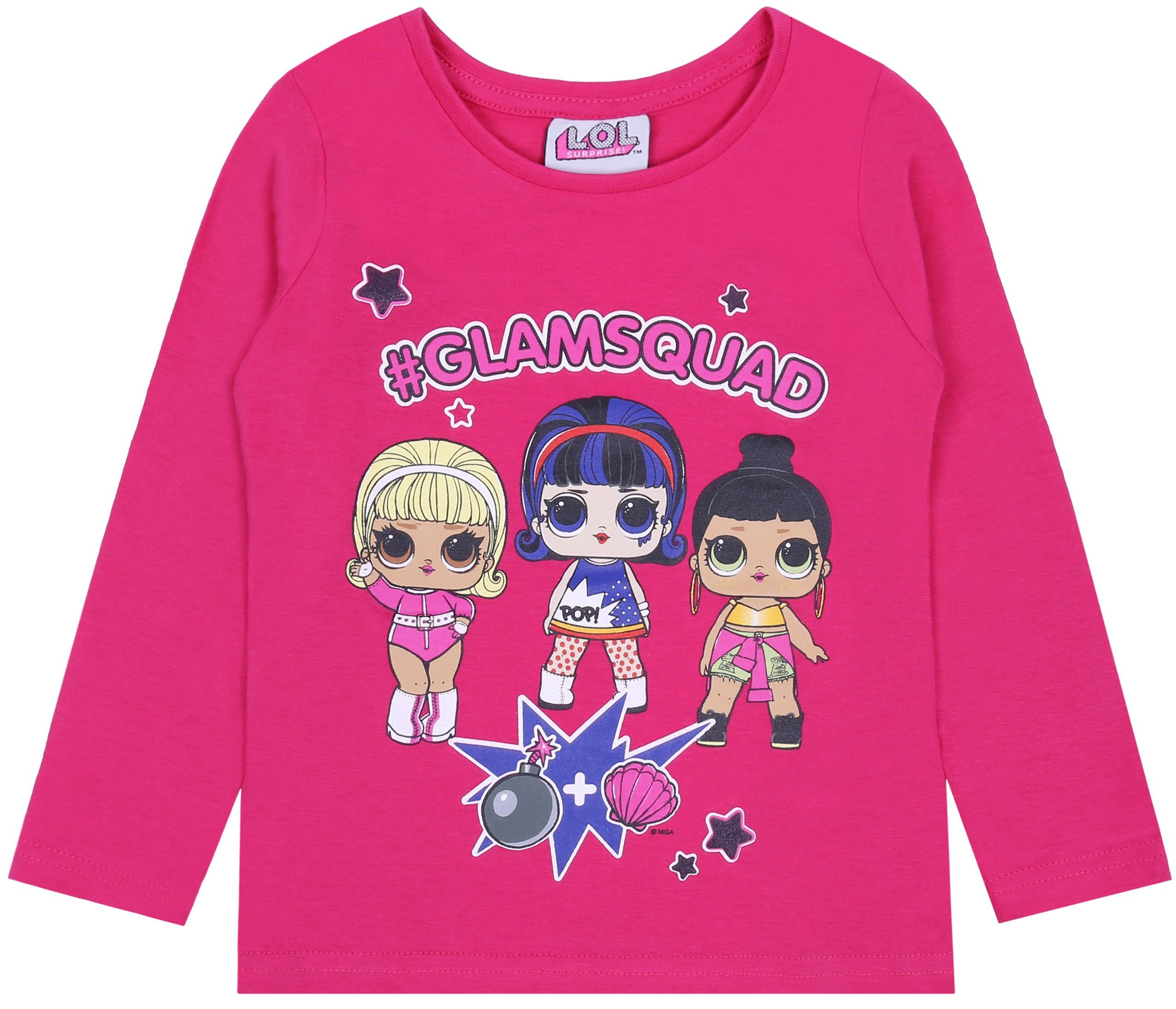 Langarmbluse Pinke Bluse Langarmshirt für Mädchen L.O.L Surprise 5 Jahre