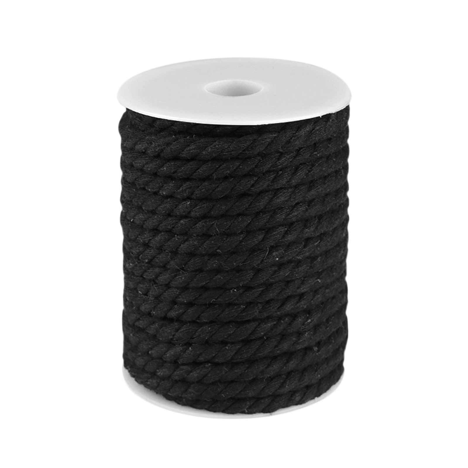 maDDma Seil 10m Baumwollseil 12 mm gedreht, schwarz