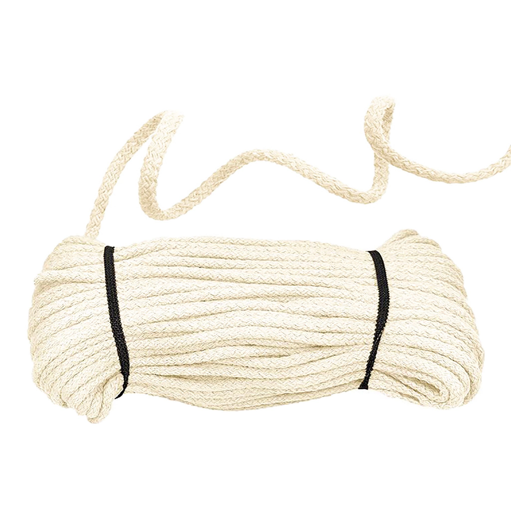 maDDma Kordel Baumwoll-Kordel geflochten 50m x 8mm Baumwoll-Schnur Bekleidungskordel, creme