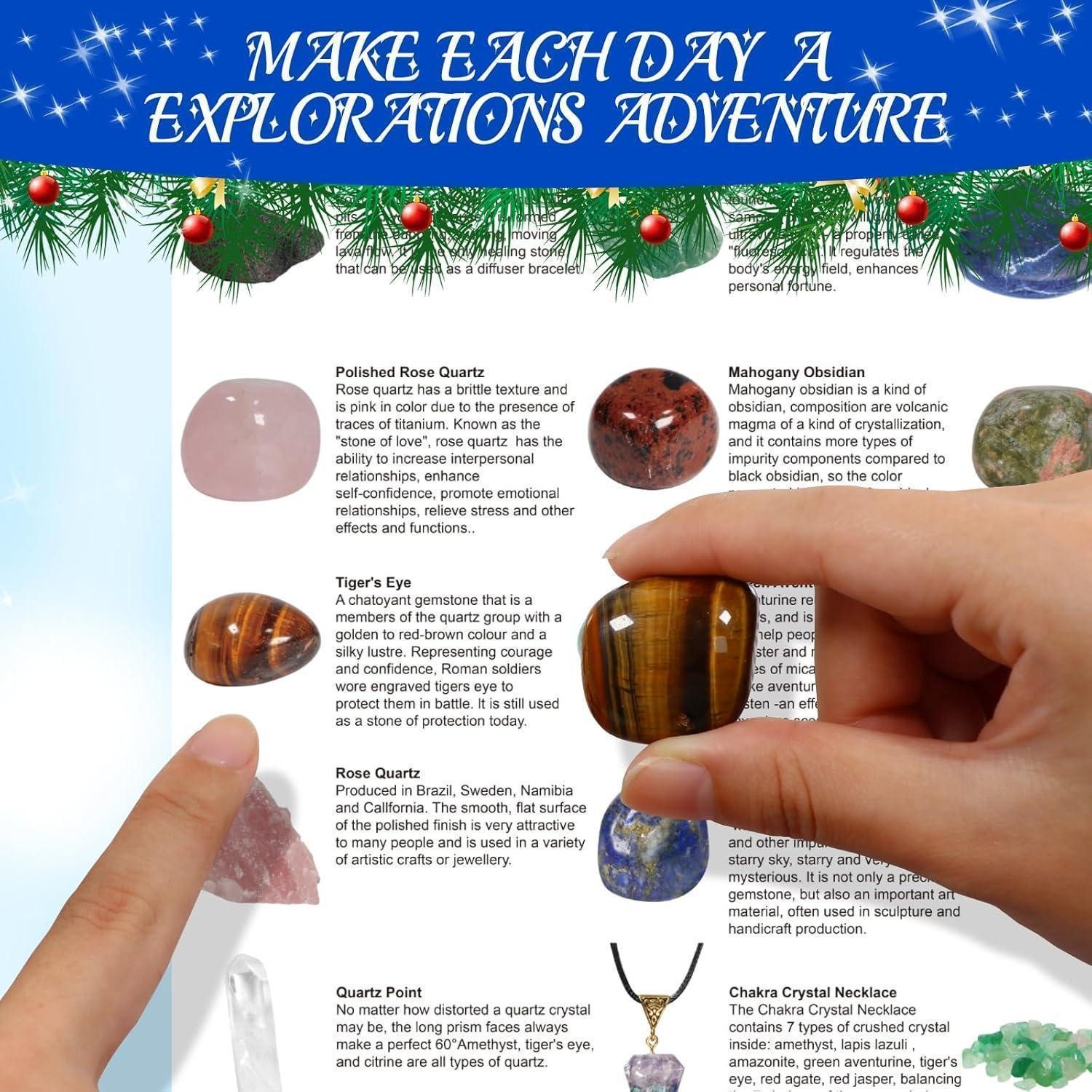 LuxusKollektion Schmuck-Adventskalender Adventskalender 2026 Kinder Schmucksteine Fossilien Edelsteine – Bild 3 von 5