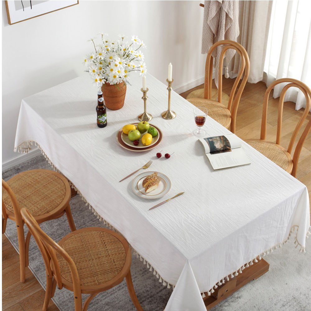 NUODWELL Tischdecke Unifarbene rechteckige Tischdecke aus günstig online kaufen