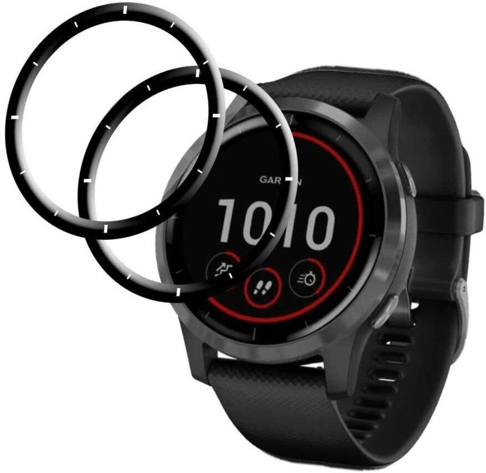 MSM Displayschutzglas 2x 3D Schutzglas für Garmin Vivoactive 4 Panzerfolie Display Full