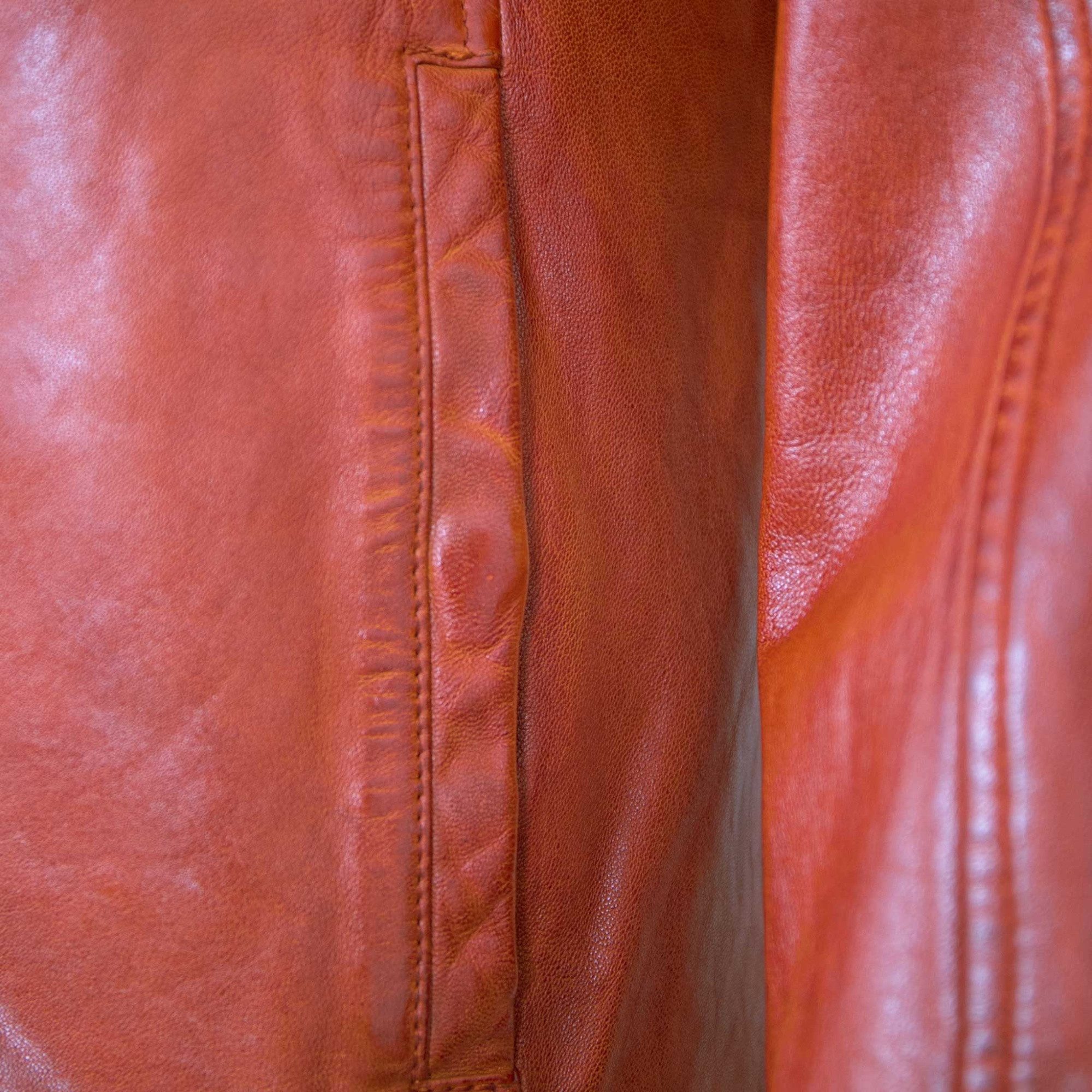 Jilani Lederjacke Ventura Jilani Collection - Herren Lederjacke Kapuze Lammnappa rot-orange