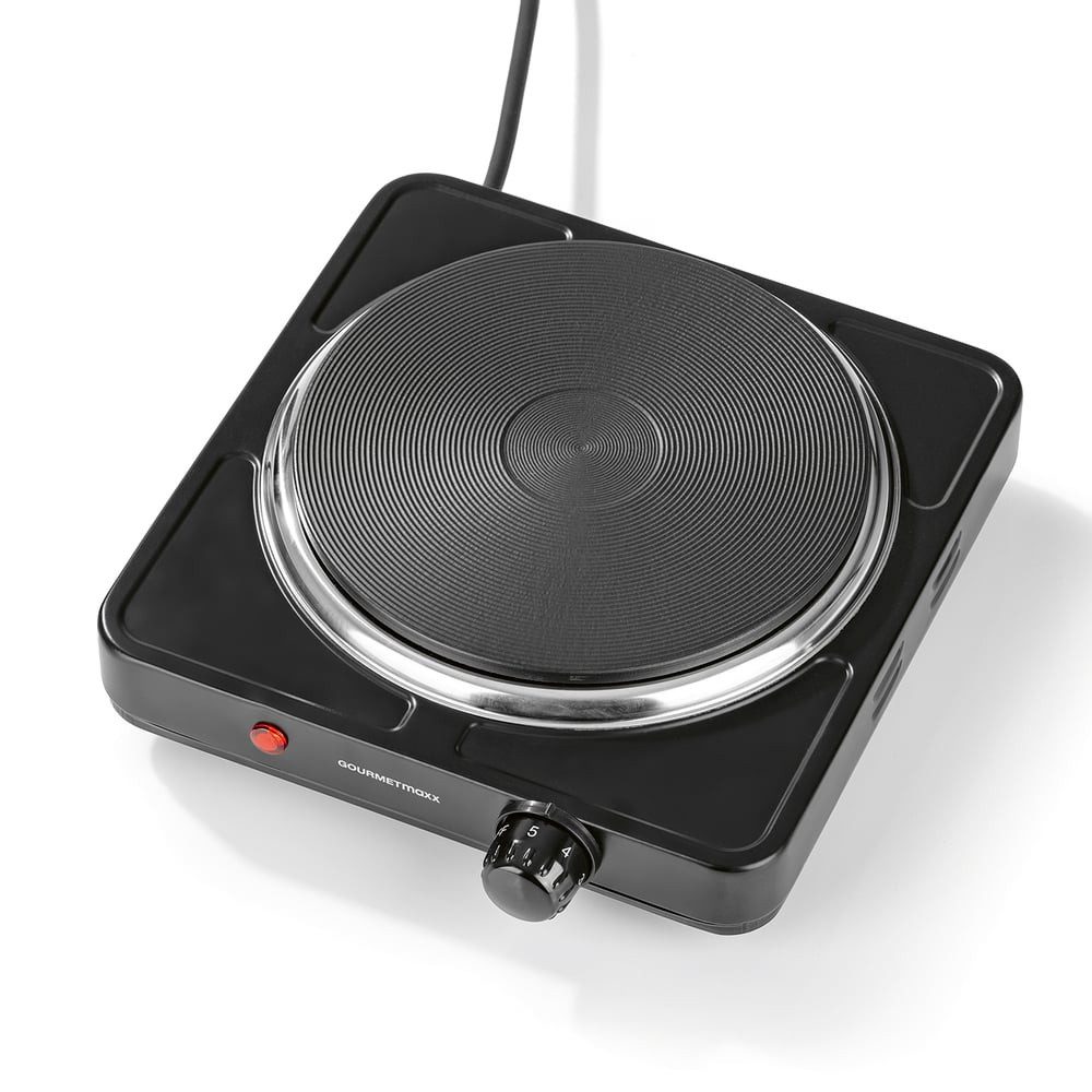 GOURMETmaxx Einzelkochplatte Kompakt-Herdplatte Für kleine Küchen & unterwegs max. 1500 W, Kompakt-Herdplatte Für kleine Küchen & unterwegs max. 1500 W