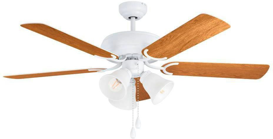 EGLO LED Deckenleuchte LAS PALMAS, Motor, 132cm wechselbar, Licht, Ø Zugkette, Ventilator AC mit Wendeflügel, Leuchtmittel