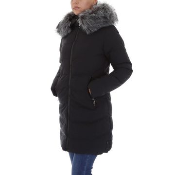 Ital-Design Winterjacke Damen Freizeit Kapuze Gefüttert Winterjacke