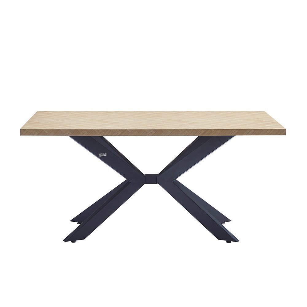 HOME DELUXE Esstisch AVENCIA inkl. Sternfuß, mit Metallgestell & Fischgrätenmuster, Küchentisch