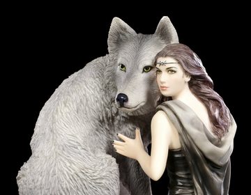 Figuren Shop GmbH Fantasy-Figur Anne Stokes Figur mit Wolf - Soul Bond - Fantasy Dekofigur