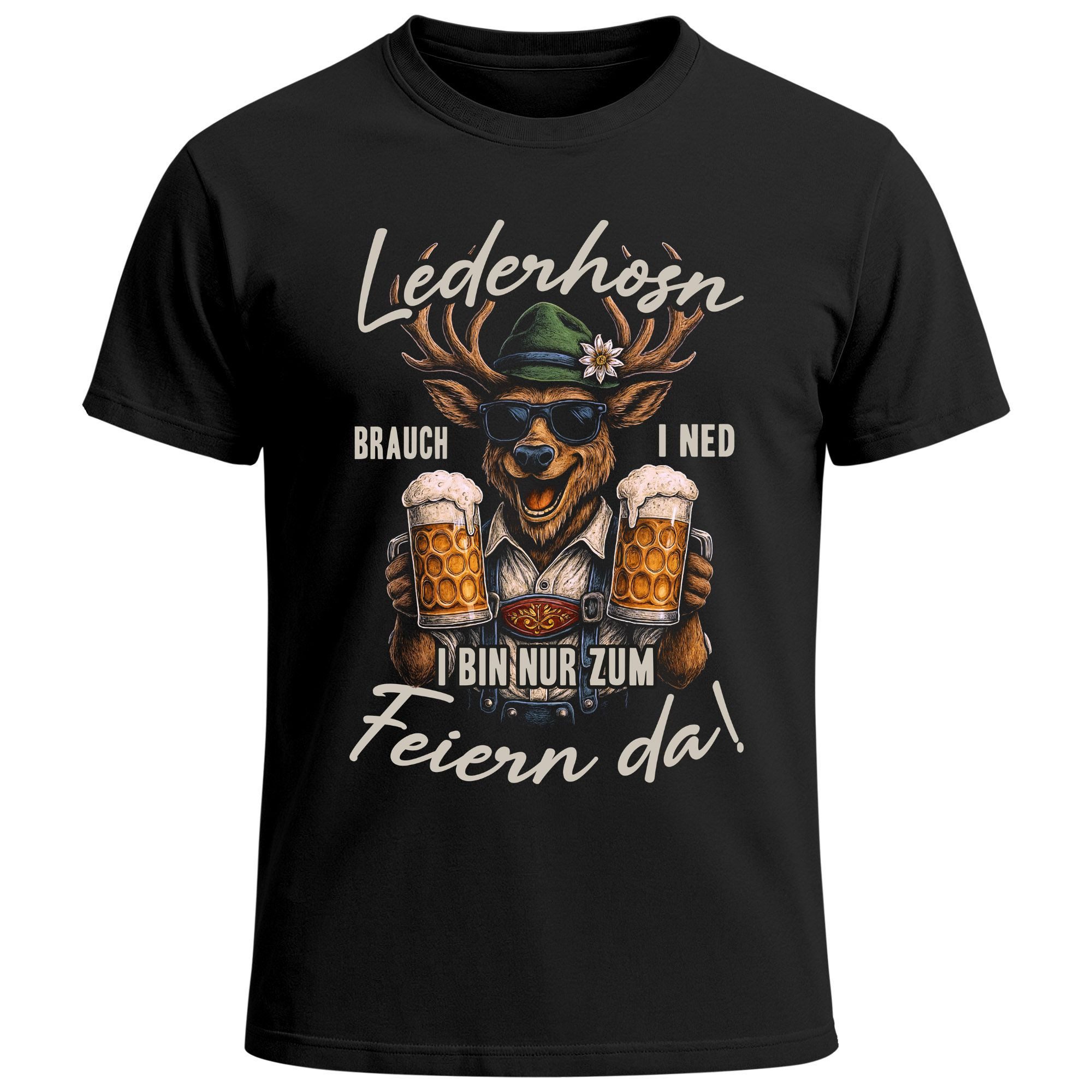 MoonWorks Print-Shirt Herren T-Shirt für das Oktoberfest – Lederhosn brauch günstig online kaufen