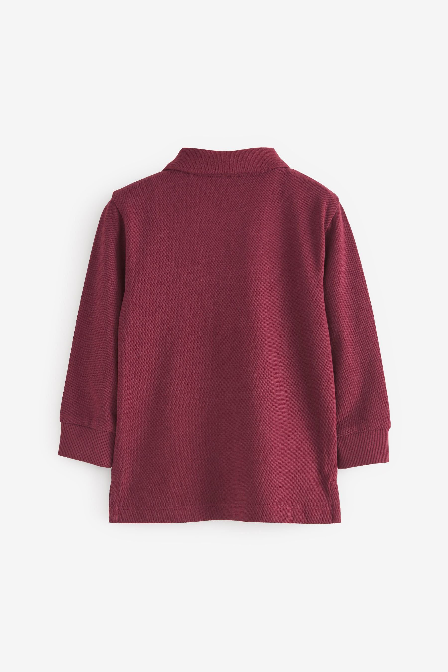 Berry Langarm-Poloshirt Polo-Shirt Next (1-tlg) Red Langärmeliges
