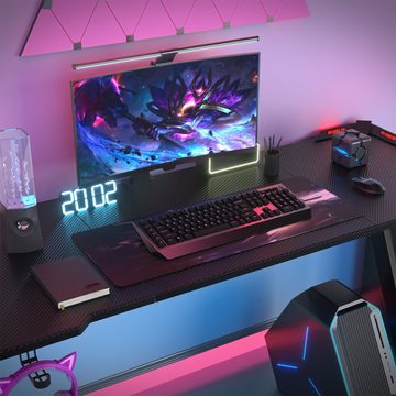 HOMALL Gamingtisch LED Gaming Tisch mit RGB Lichtern 120/140/160cm Computertisch