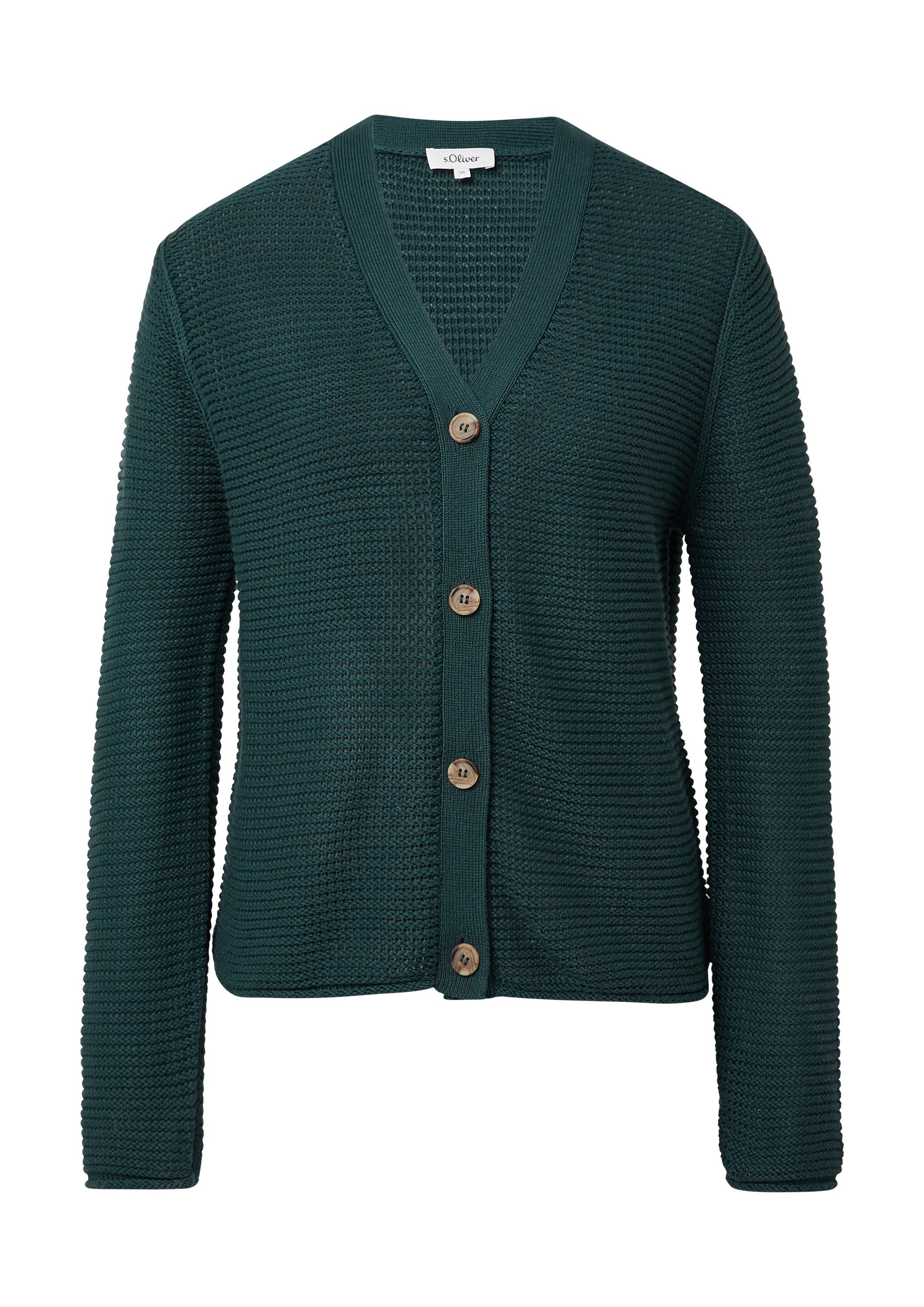 s.Oliver Cardigan Strickjacke Strickjacke in Ripp-Optik mit Knopfleiste günstig online kaufen