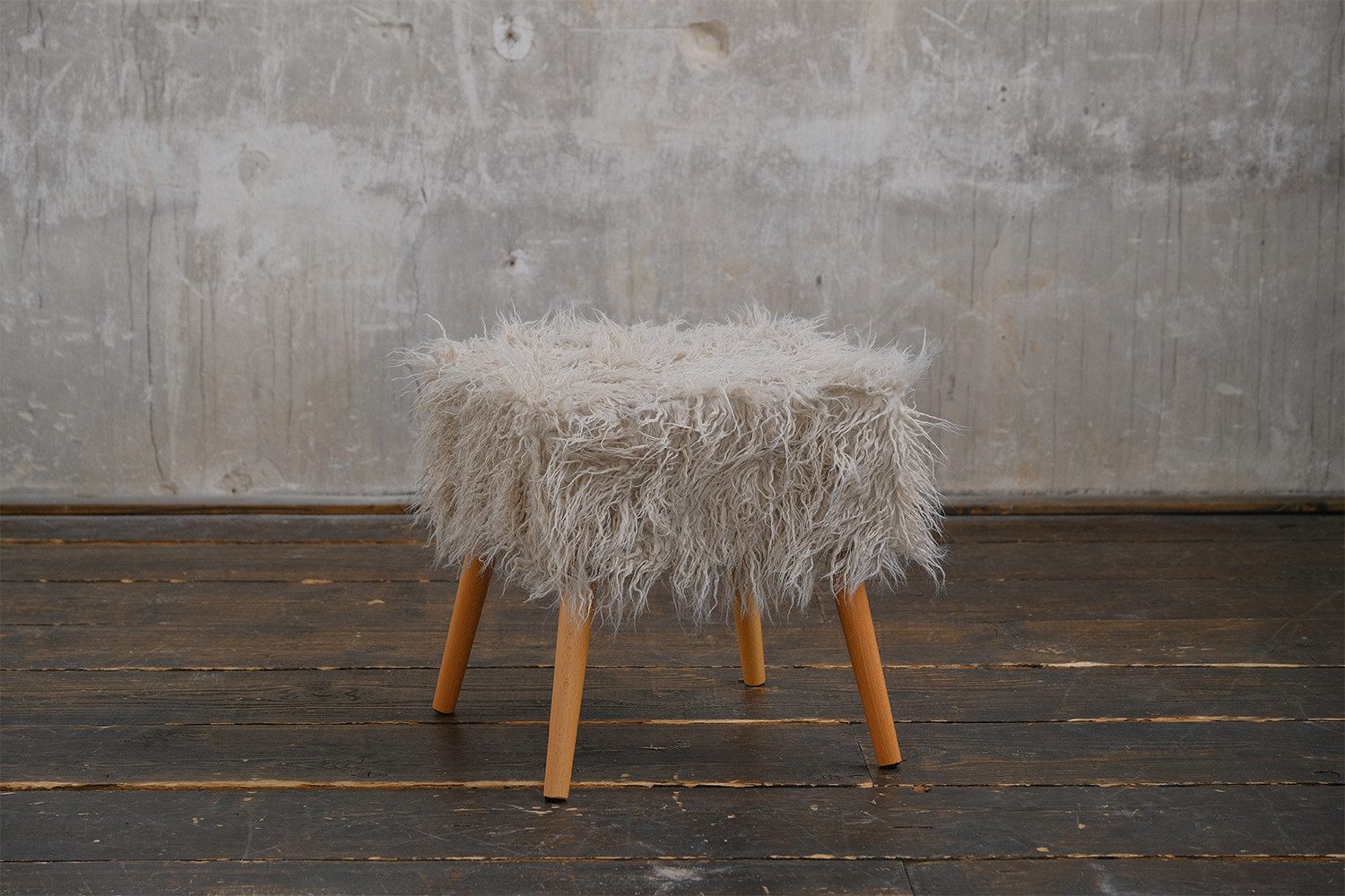 KAWOLA Hocker FYNN, Fell Fellhocker verschiedene Farben günstig online kaufen