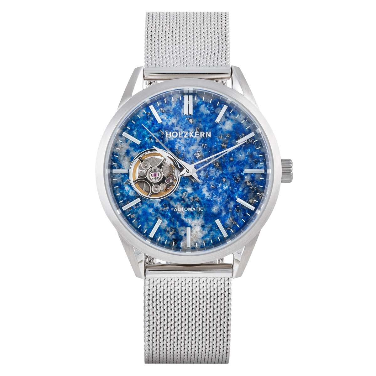 Holzkern Quarzuhr 9010631022204, Automatik Inverno Lapislazuli/Silberfarben