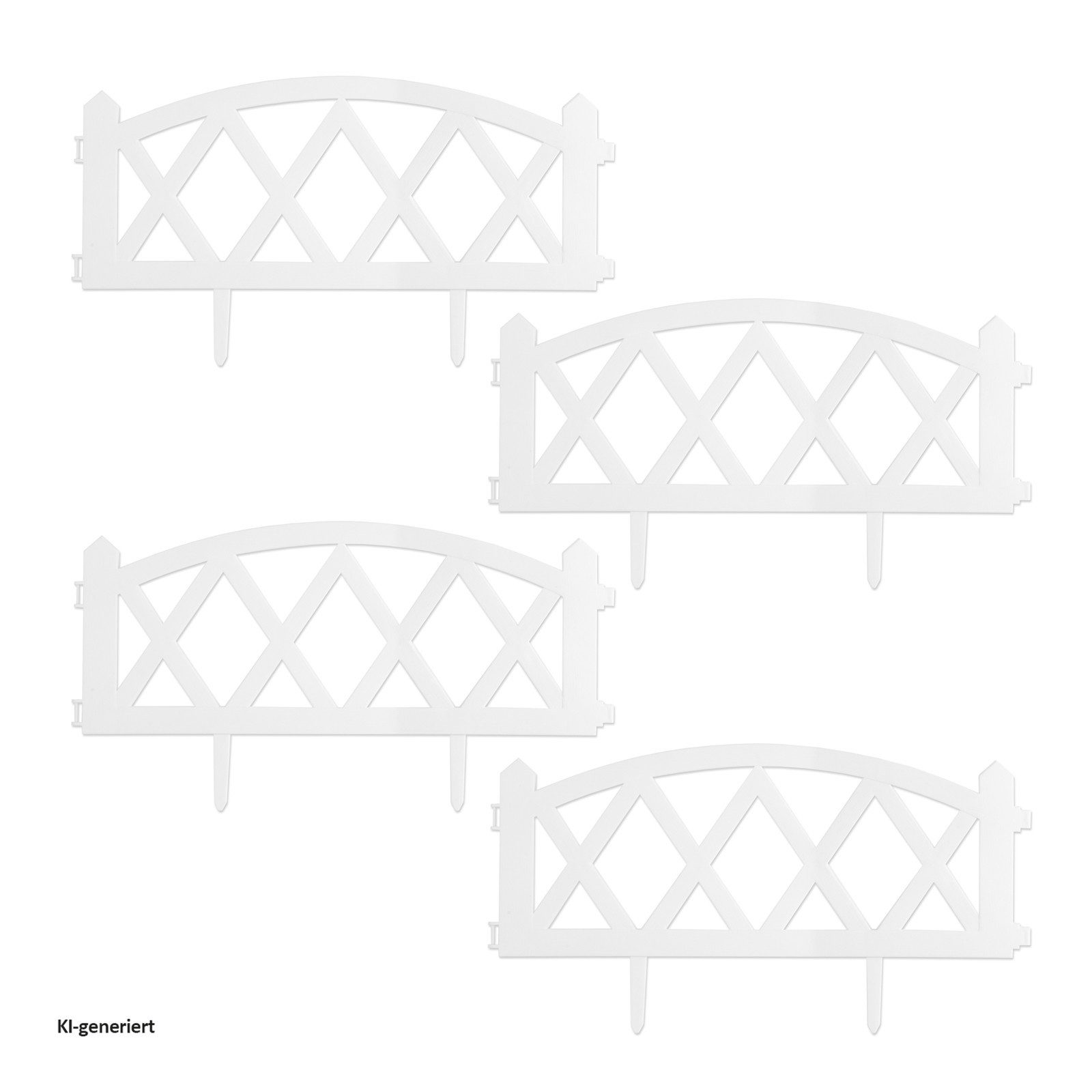 HTI-Living Beetbegrenzung Zierzaun Bogen oben Nessa, Set, 4 Zaunelemente, Beeteinfassung Beetbegrenzung