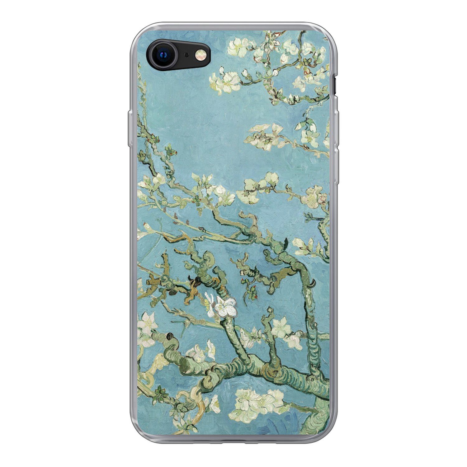 MuchoWow Handyhülle für Apple iPhone 8 Mandelblüte - Van Gogh - Kunst, Smartphone-Bumper, Print, Handy Schutzhülle Dünn
