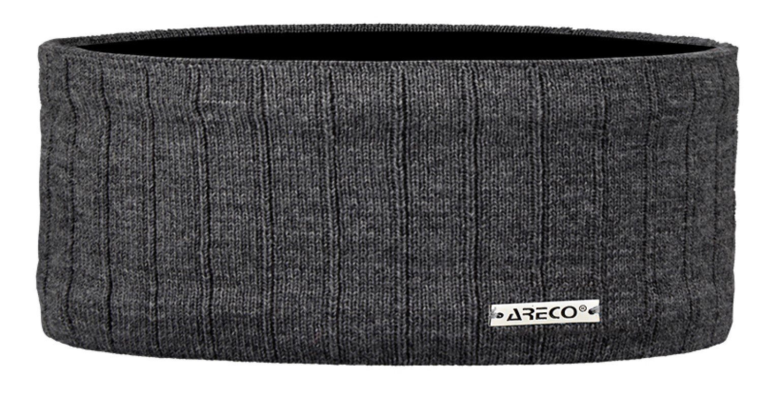 Areco Stirnband Rippenstrick Merino Classic 120 anthrazit